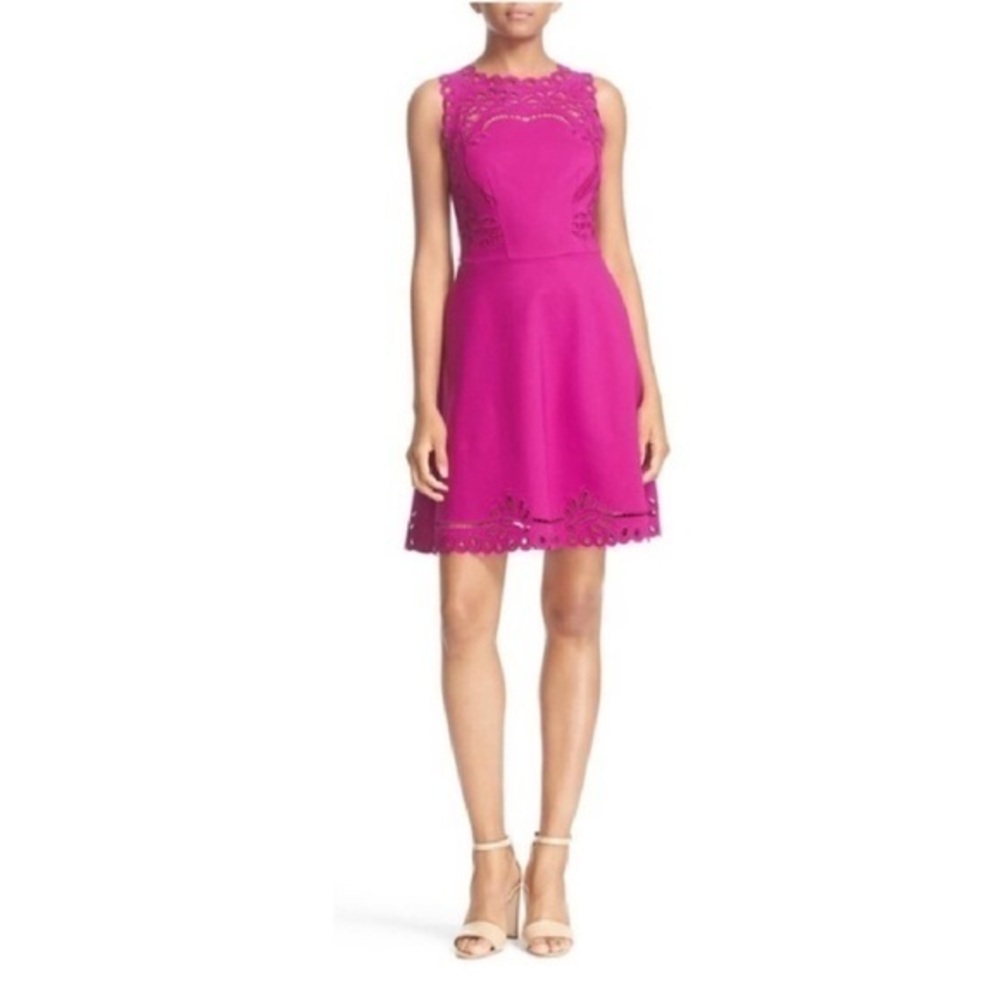 Ted Baker 'Verony' Eyelet Embroidered Skater Dress size s
